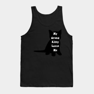 My Grand Kitty Loves Me Grandma of Cats Social Distancing Animal Pet Lover FaceMask Tank Top